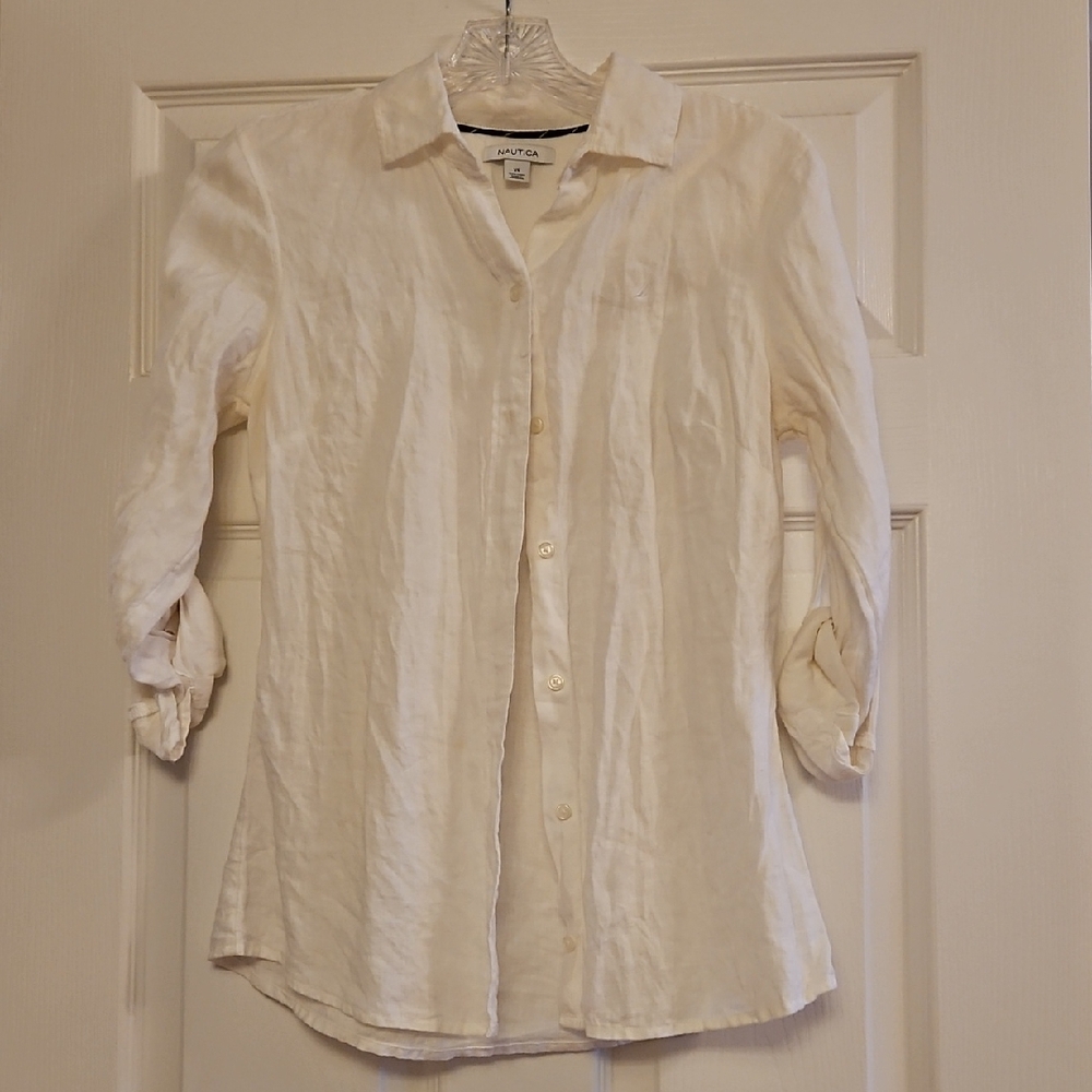 🌟Nautica Off-White Linen Shirt🌟